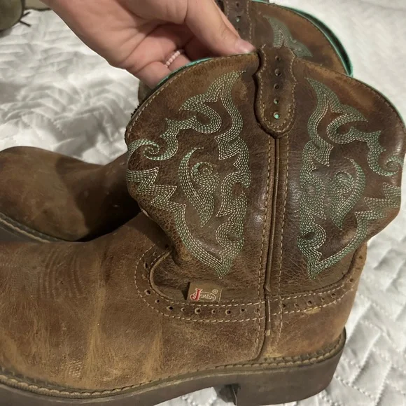 Justin Gypsy Gemma Brown Ladies Western Boot - Picture 1 of 3